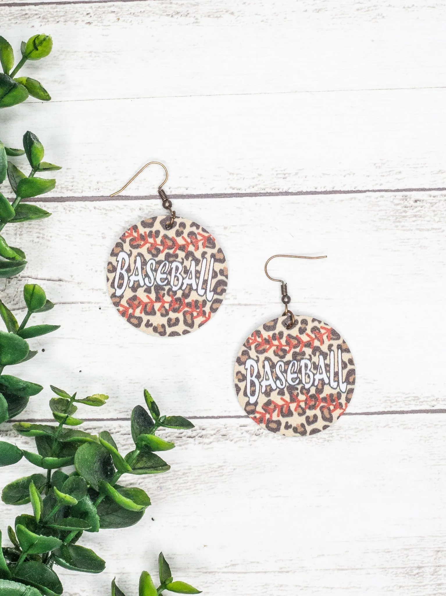 Game Day Ready Leopard Baseball Earrings