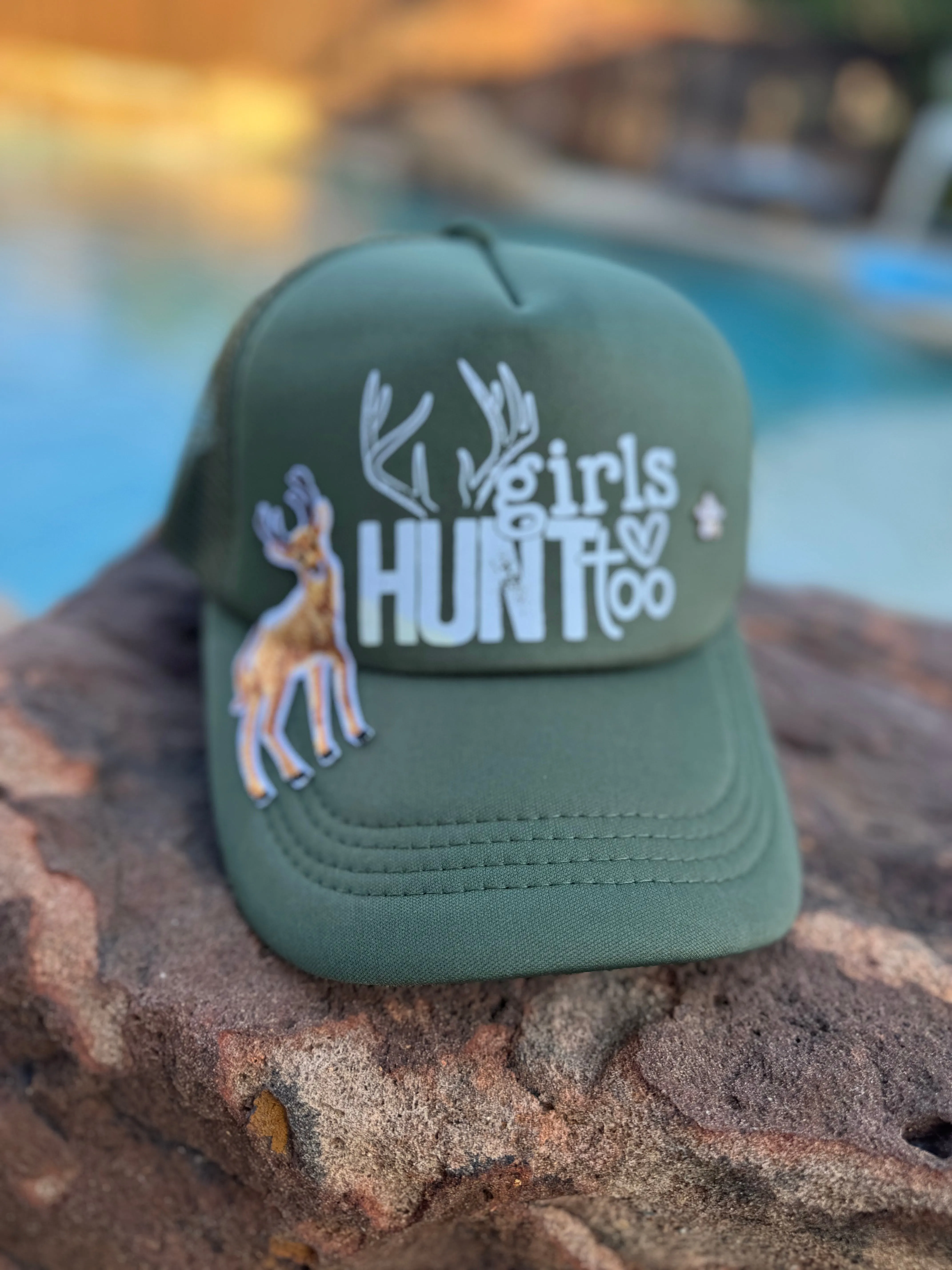 Girls Hunt Too Trucker Hats (Various Colors)