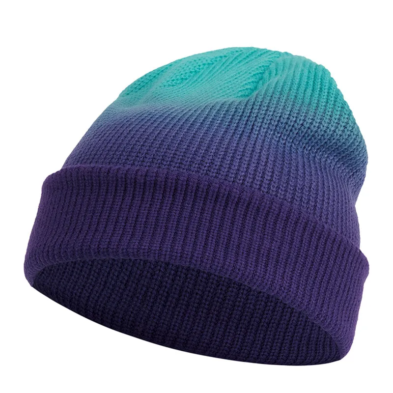 GRADIENT COLOR KNITTED HAT