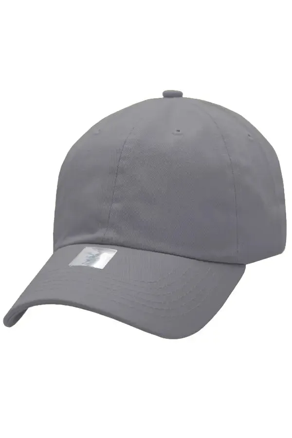 Gray Six Panel Cotton Baseball Cap