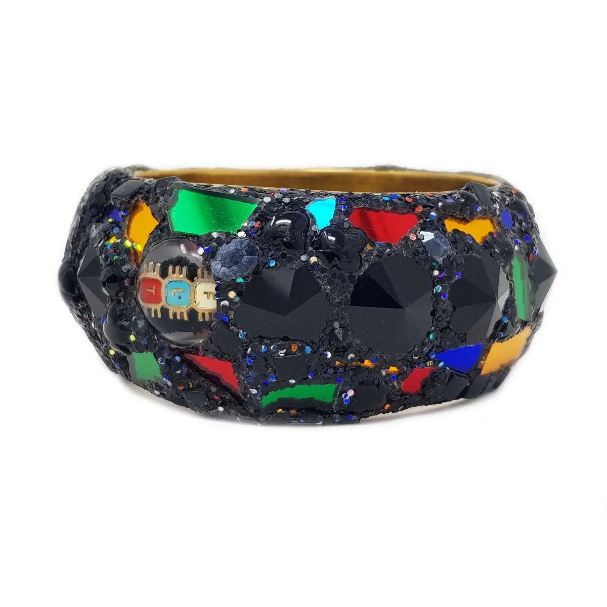 HARLEQUIN BANGLE WITH ORNATE BEADS