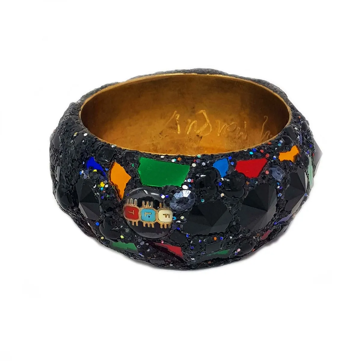 HARLEQUIN BANGLE WITH ORNATE BEADS