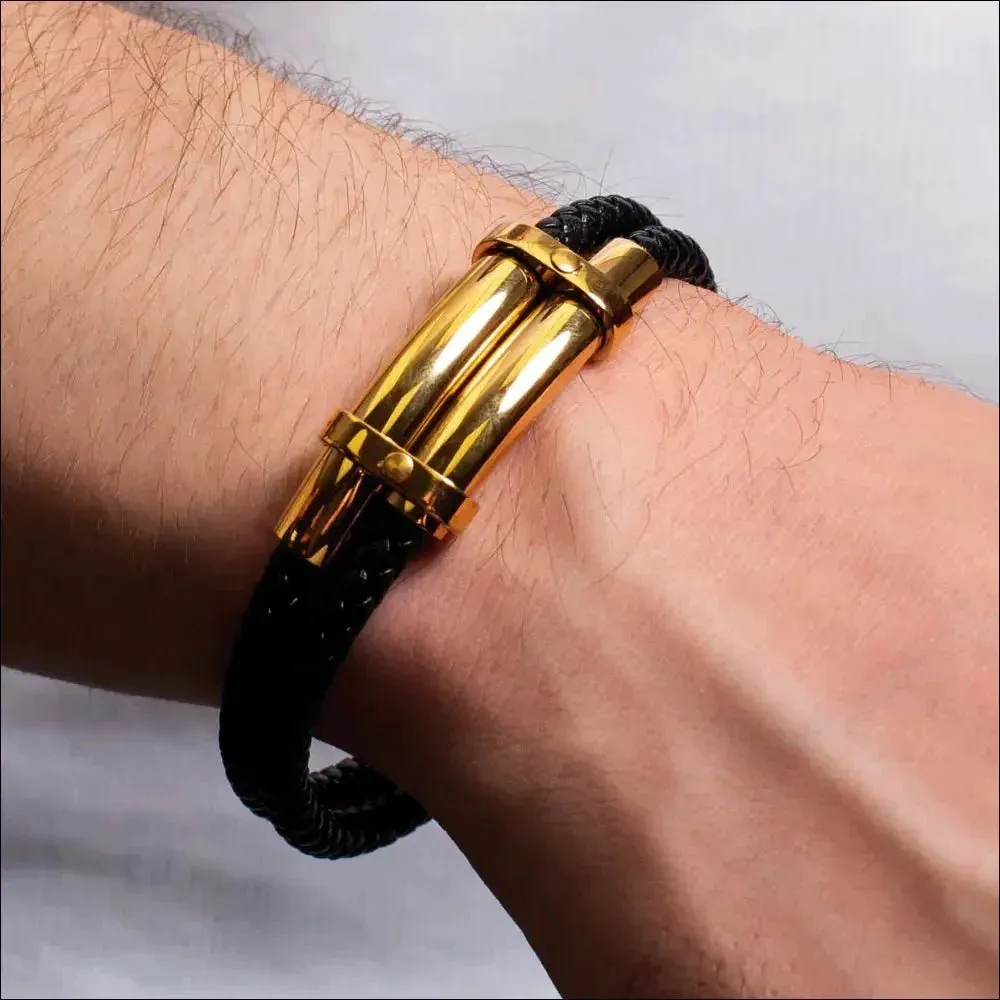 Ishaan Vintage Double-Layered Leather Bracelet