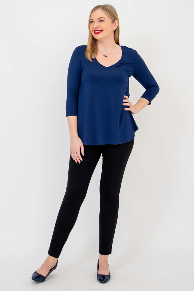 Jackie 3/4 Sleeve, Indigo, Bamboo