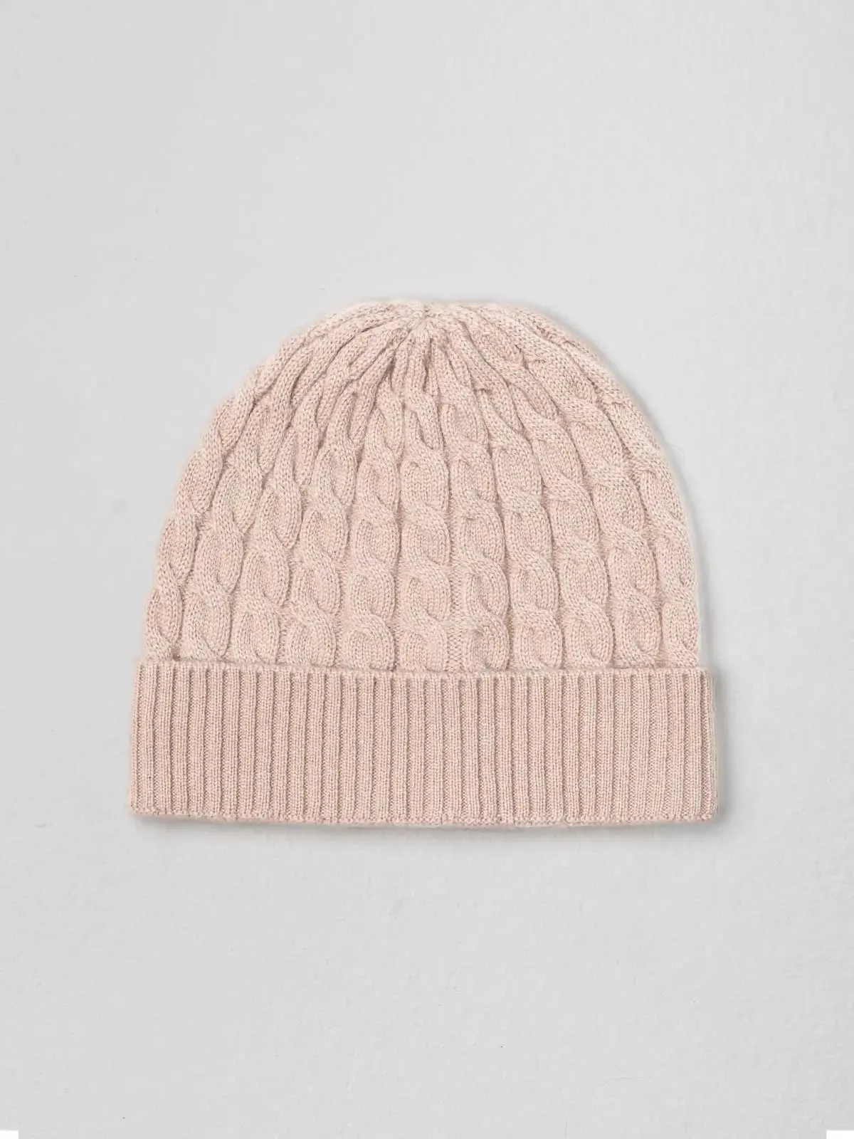 Knitted hat from cashmere in shade Ice Pink