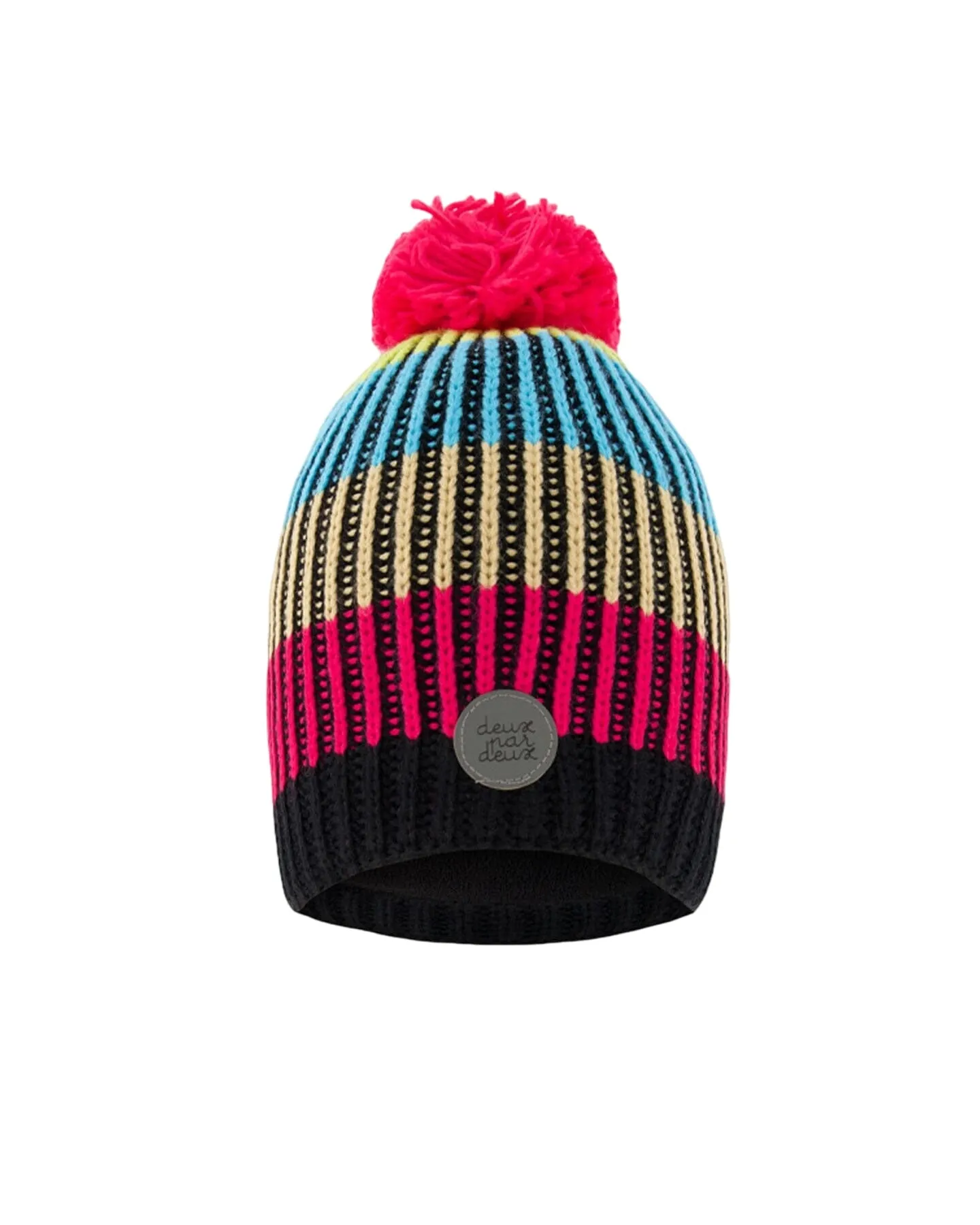 Knitted Winter Hat In Black & Multicolor