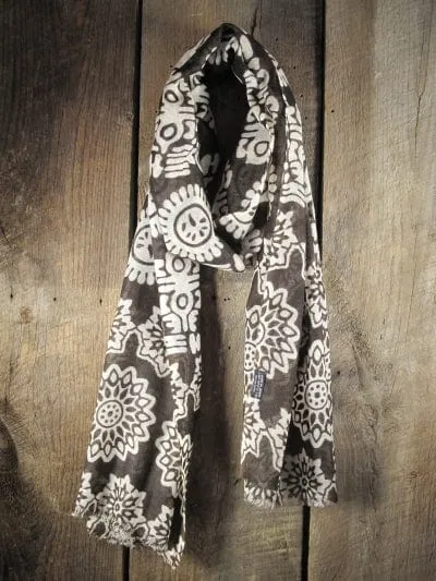 Medallion Print Lightweight 100% Wool Scarf - 8 Colors!