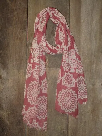 Medallion Print Lightweight 100% Wool Scarf - 8 Colors!