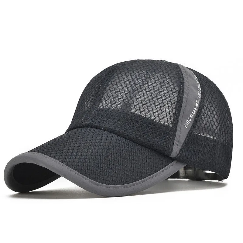 Men Women Quick-dry Sports Baseball Cap Snapback Sunhat Mesh Patchwork Outdoor Hiking Running Hip Hop Baseball Hats Casquette