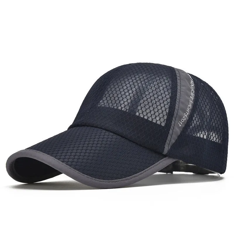 Men Women Quick-dry Sports Baseball Cap Snapback Sunhat Mesh Patchwork Outdoor Hiking Running Hip Hop Baseball Hats Casquette