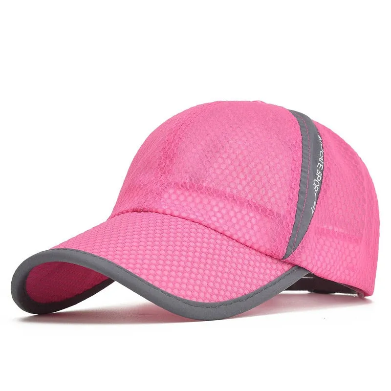 Men Women Quick-dry Sports Baseball Cap Snapback Sunhat Mesh Patchwork Outdoor Hiking Running Hip Hop Baseball Hats Casquette