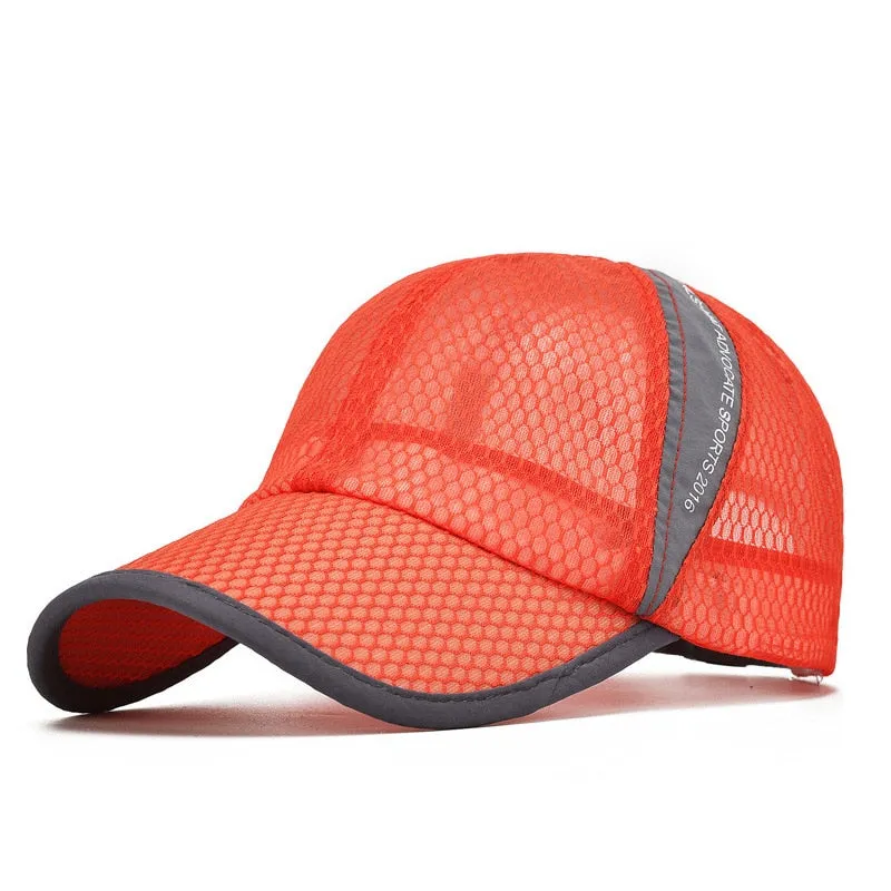 Men Women Quick-dry Sports Baseball Cap Snapback Sunhat Mesh Patchwork Outdoor Hiking Running Hip Hop Baseball Hats Casquette