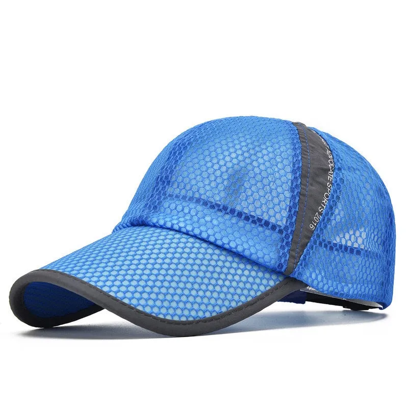 Men Women Quick-dry Sports Baseball Cap Snapback Sunhat Mesh Patchwork Outdoor Hiking Running Hip Hop Baseball Hats Casquette