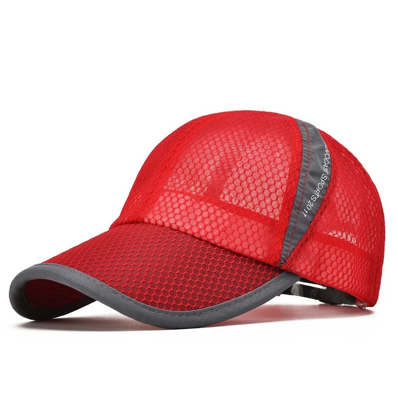 Men Women Quick-dry Sports Baseball Cap Snapback Sunhat Mesh Patchwork Outdoor Hiking Running Hip Hop Baseball Hats Casquette