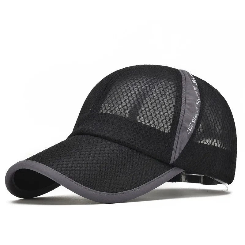 Men Women Quick-dry Sports Baseball Cap Snapback Sunhat Mesh Patchwork Outdoor Hiking Running Hip Hop Baseball Hats Casquette