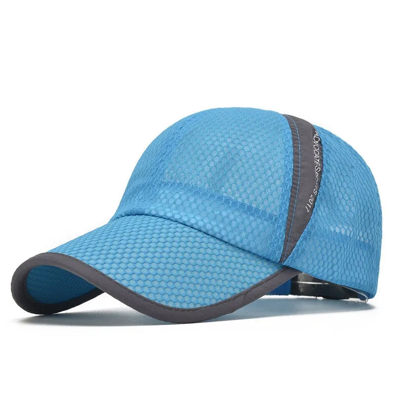 Men Women Quick-dry Sports Baseball Cap Snapback Sunhat Mesh Patchwork Outdoor Hiking Running Hip Hop Baseball Hats Casquette