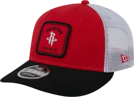 Men's Houston Rockets New Era 9FIFTY Square Patch Trucker Adjustable Cap