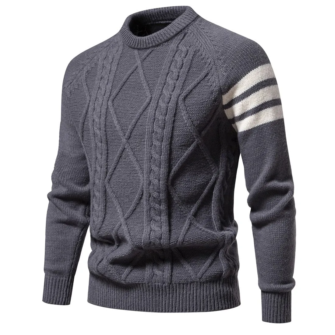 Men's Punk Contrast Color Diamond Knitted Sweater