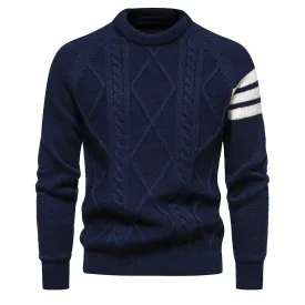 Men's Punk Contrast Color Diamond Knitted Sweater