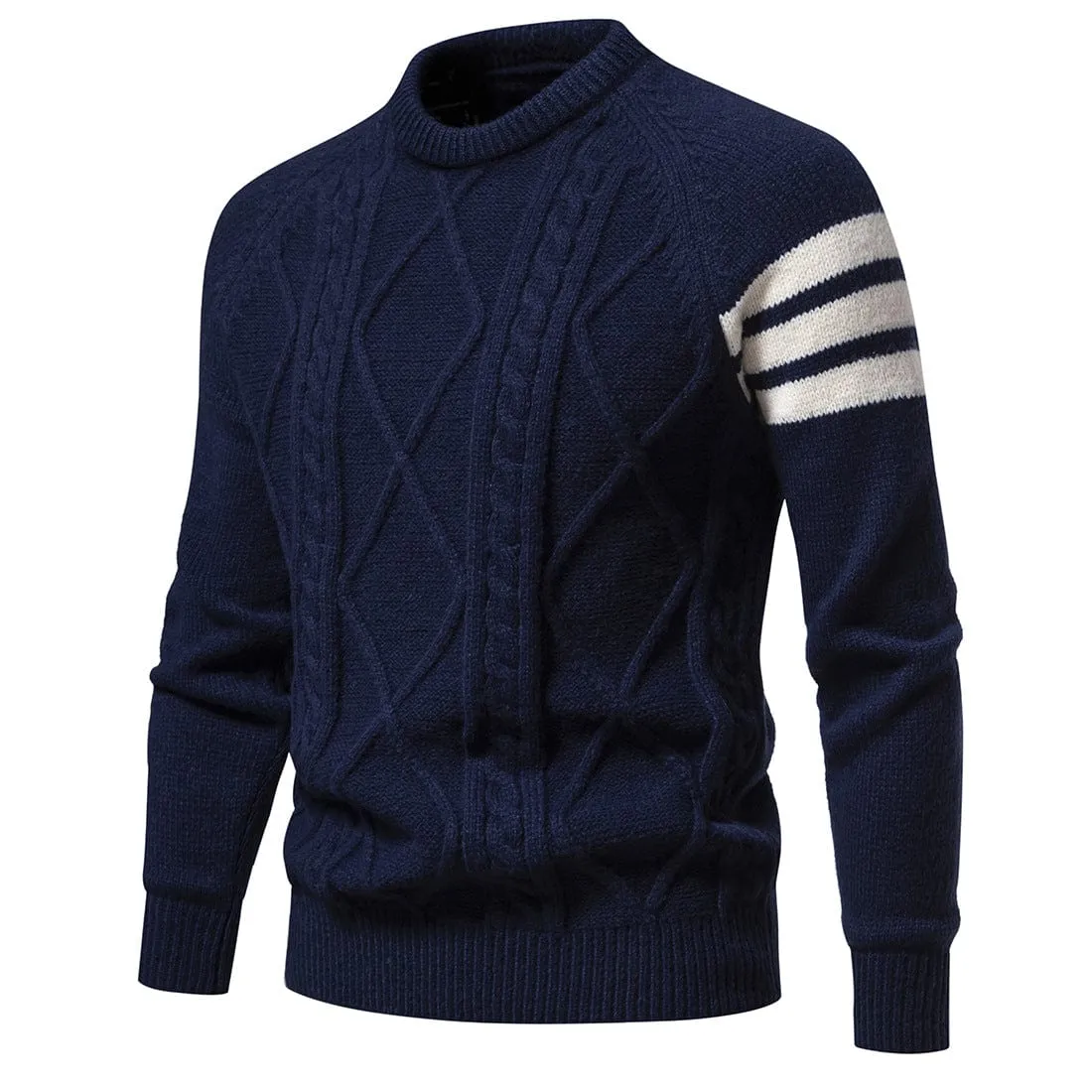 Men's Punk Contrast Color Diamond Knitted Sweater