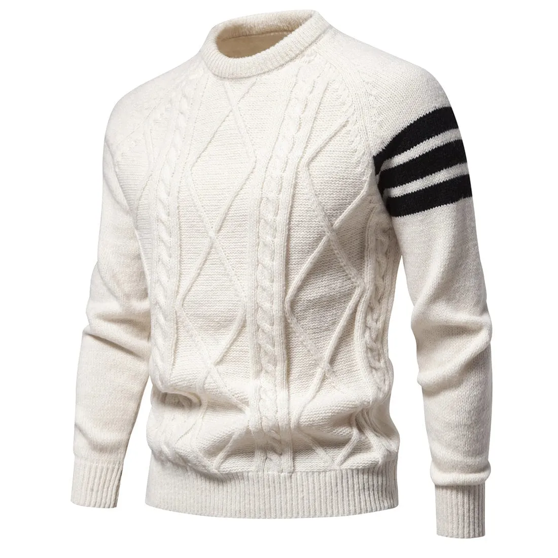 Men's Punk Contrast Color Diamond Knitted Sweater