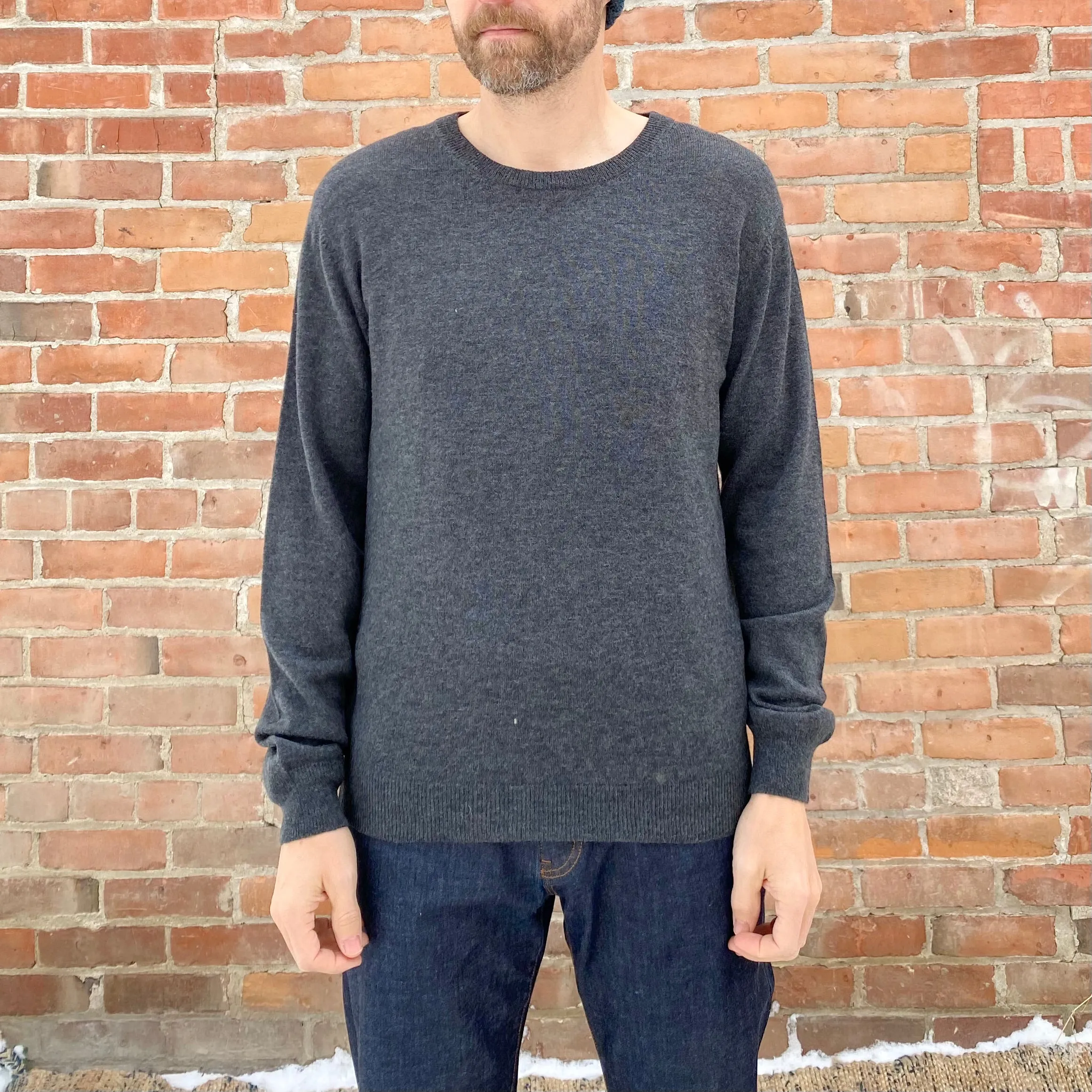 Merino Unisex Crew Sweater in Charcoal Grey