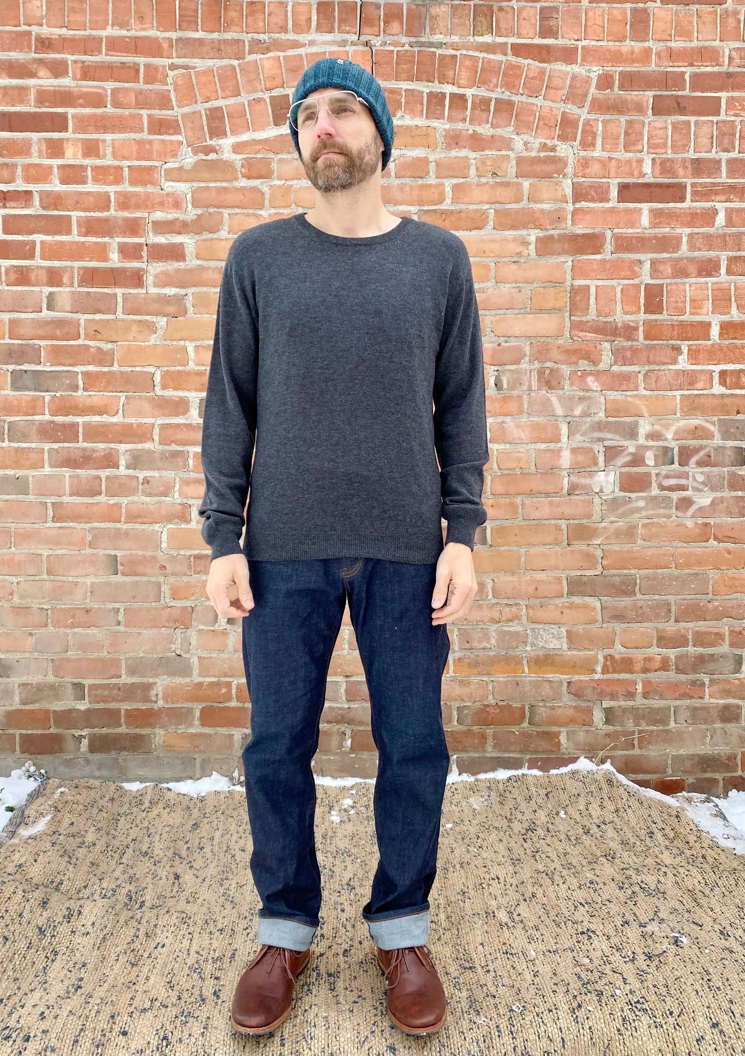 Merino Unisex Crew Sweater in Charcoal Grey