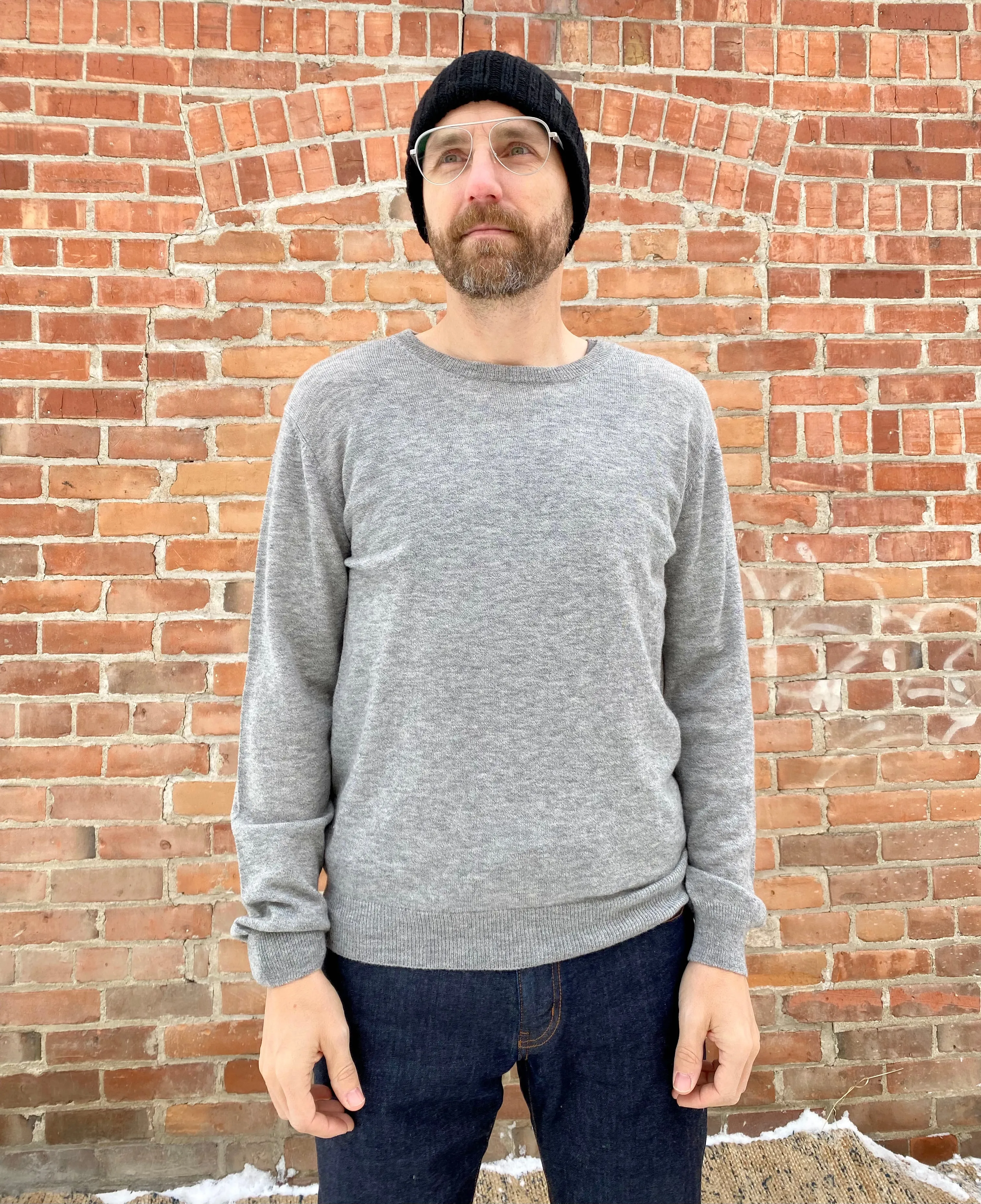 Merino Unisex Crew Sweater in Flint Grey