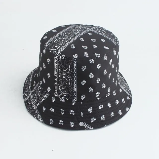 Mushroom Printed Foldable Bucket Hat Beach Sun Hats Streetwear Hat