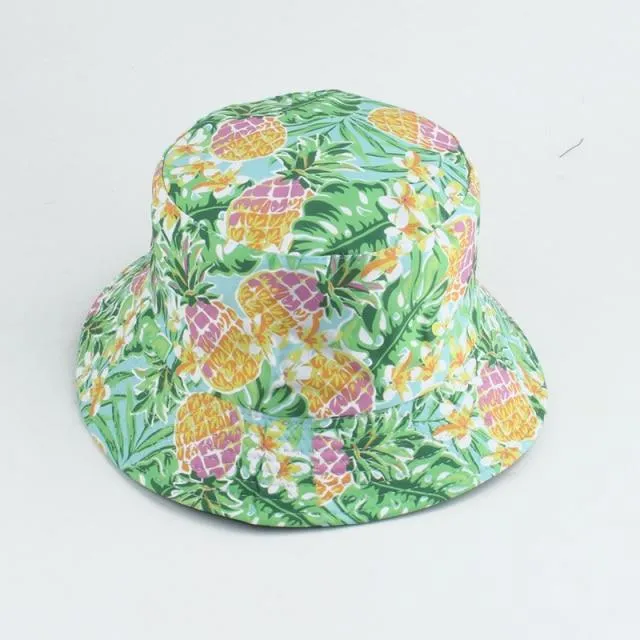 Mushroom Printed Foldable Bucket Hat Beach Sun Hats Streetwear Hat