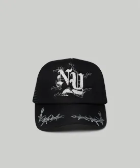 NY Embroidery Trucker Hat - Black