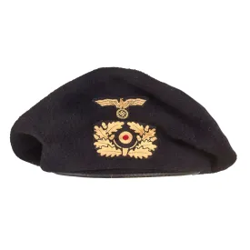 Original Rare German WWII M1934 Schutzmütze Panzer "Beret" Protective Hat by EREL Robert Lubstein - Size 56