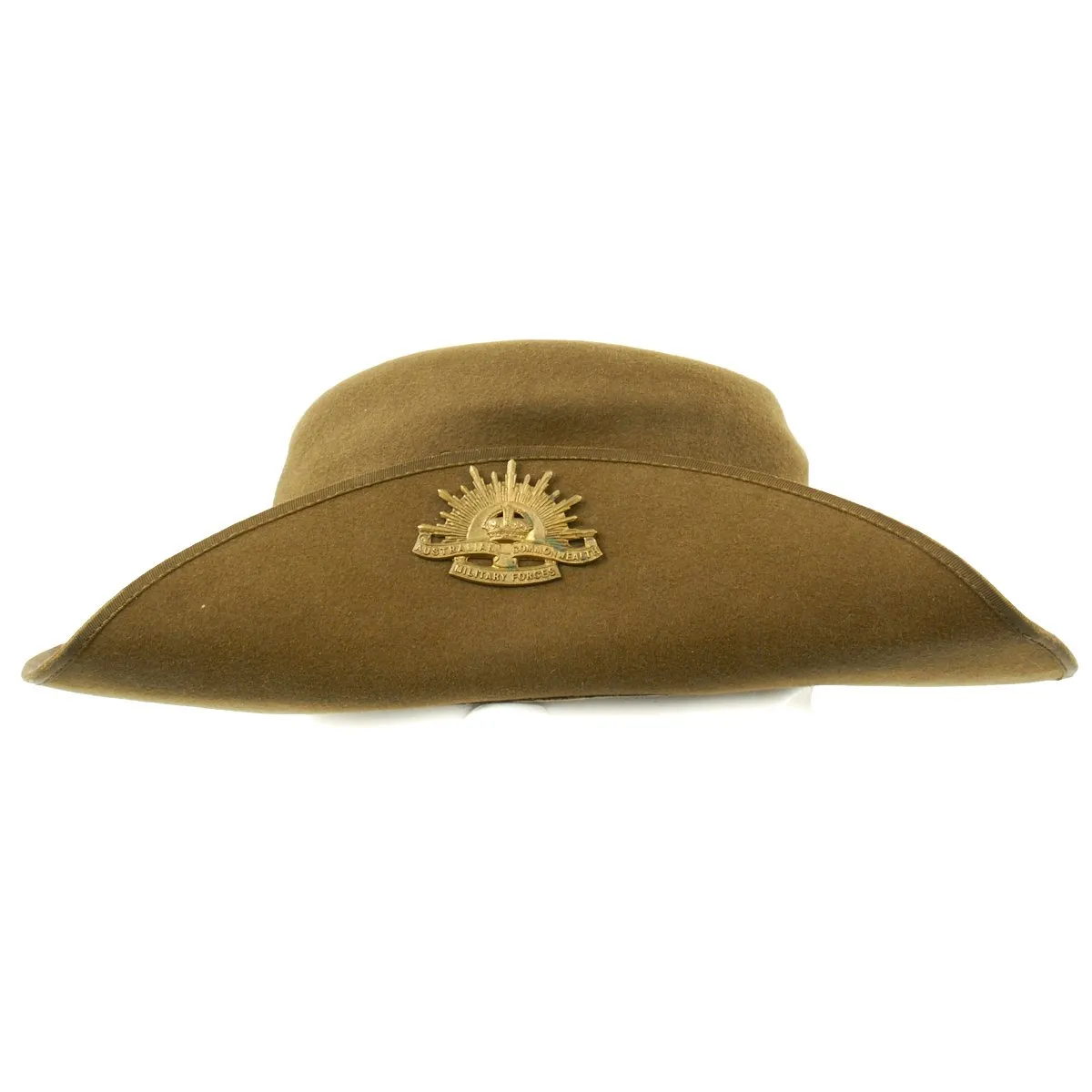 Original WWII Australian Felt "AKUBRA" Slouch Hat by Dunkerley - as used in Southeast Asia