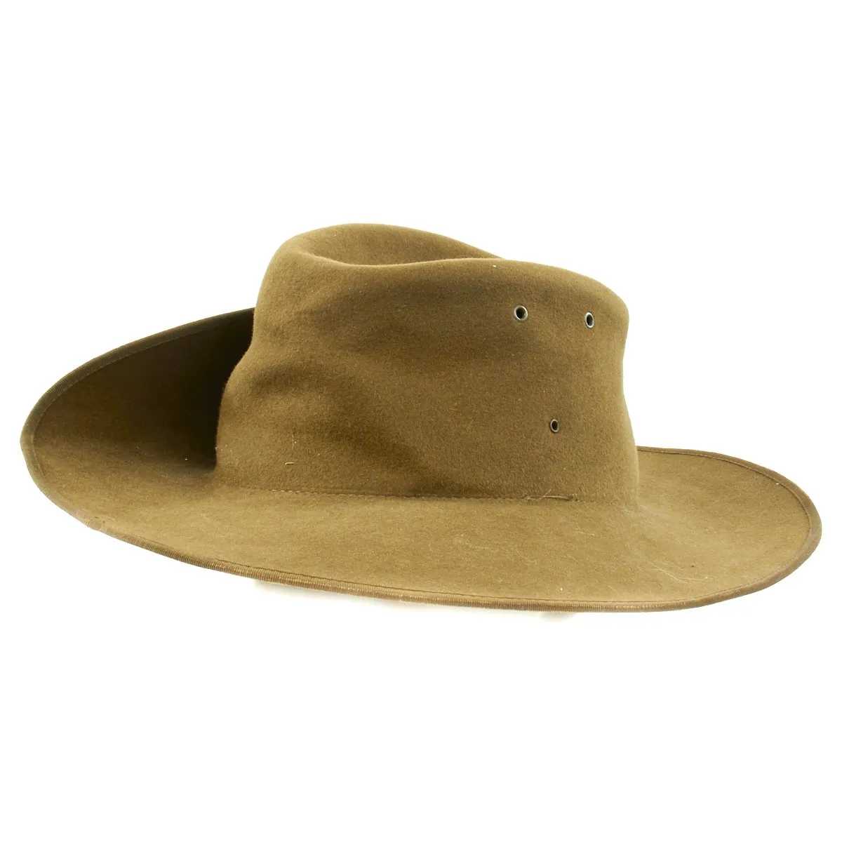 Original WWII Australian Felt "AKUBRA" Slouch Hat by Dunkerley - as used in Southeast Asia