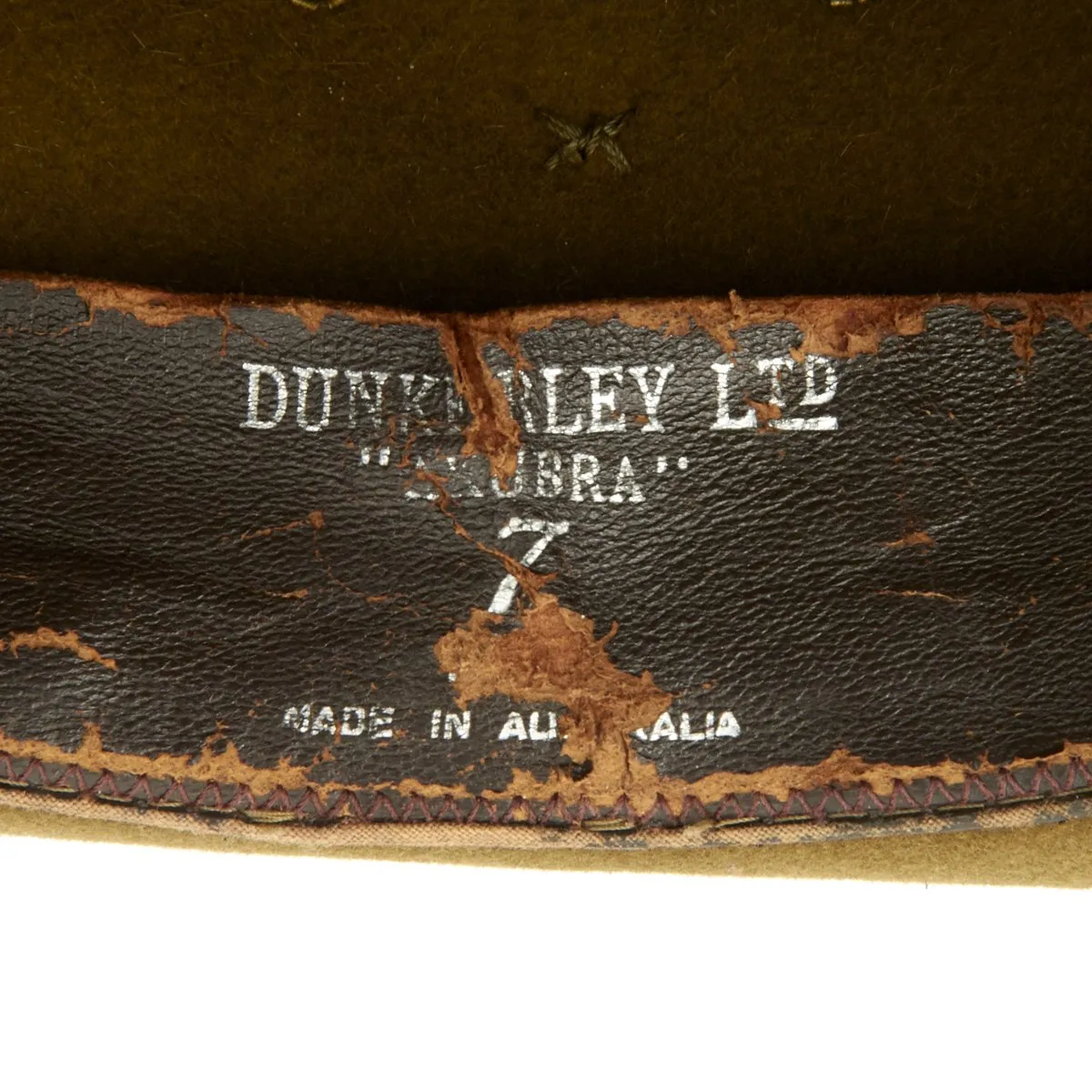 Original WWII Australian Felt "AKUBRA" Slouch Hat by Dunkerley - as used in Southeast Asia