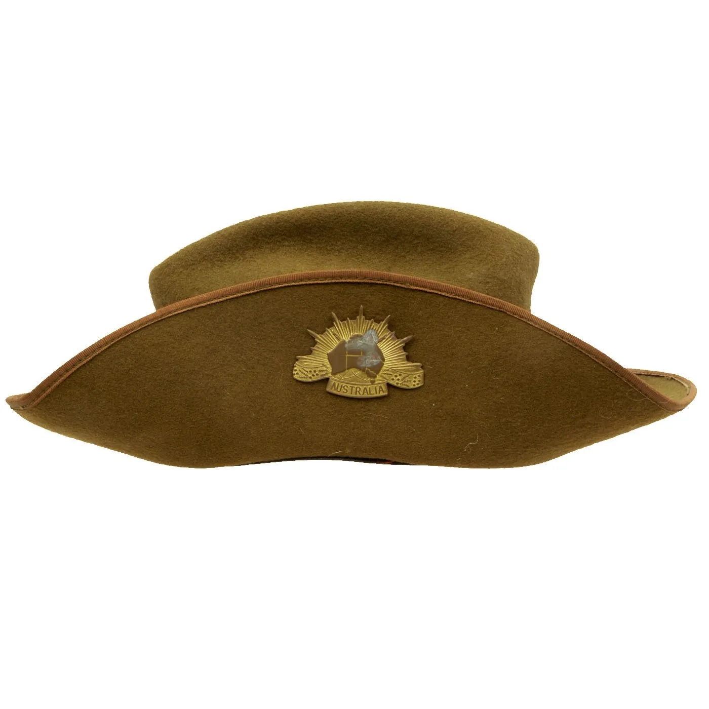 Original WWII Australian Slouch Hat with Post WWII Badge