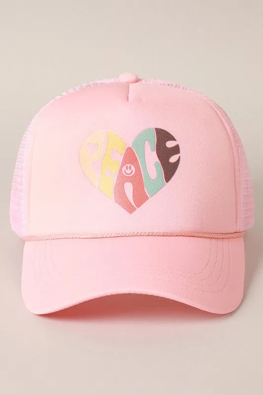 PEACE heart Foam Trucker Hat