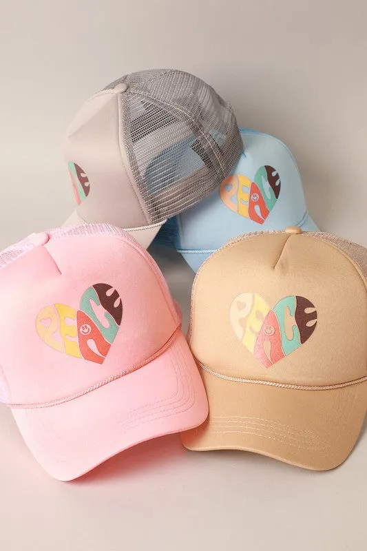 PEACE heart Foam Trucker Hat