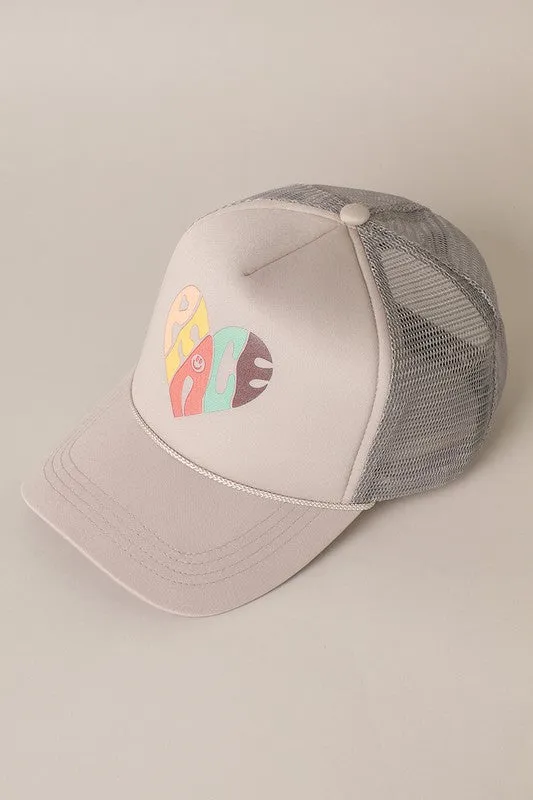 PEACE heart Foam Trucker Hat