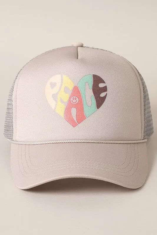 PEACE heart Foam Trucker Hat