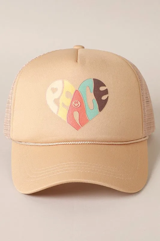 PEACE heart Foam Trucker Hat