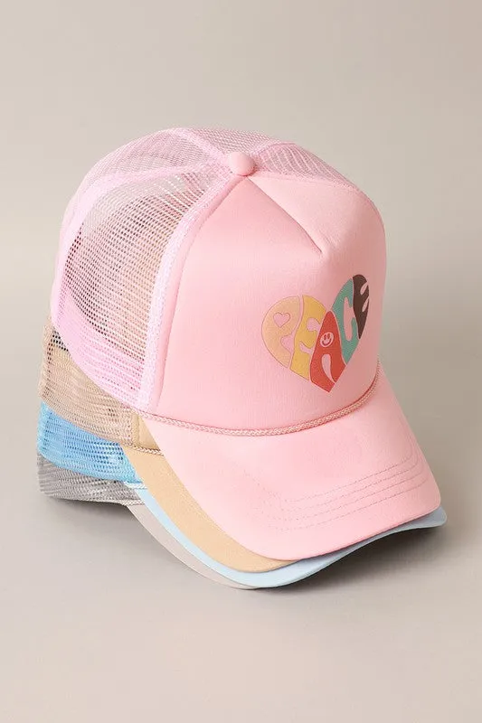 PEACE heart Foam Trucker Hat