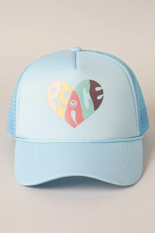 PEACE heart Foam Trucker Hat