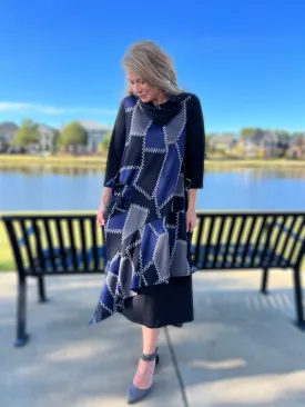 Penelope Patchwork Dress w/Scarf