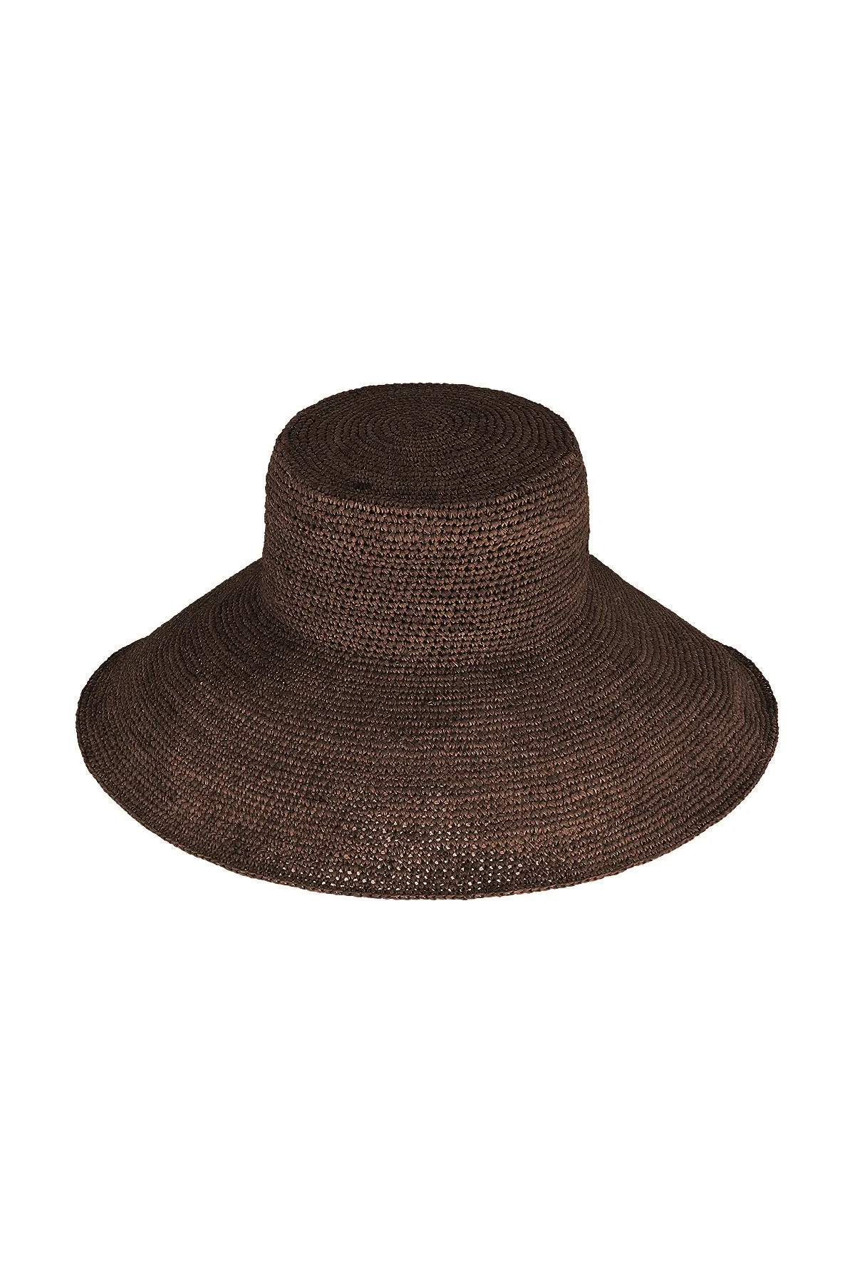 Raffia Wide Brim Hat - Walnut