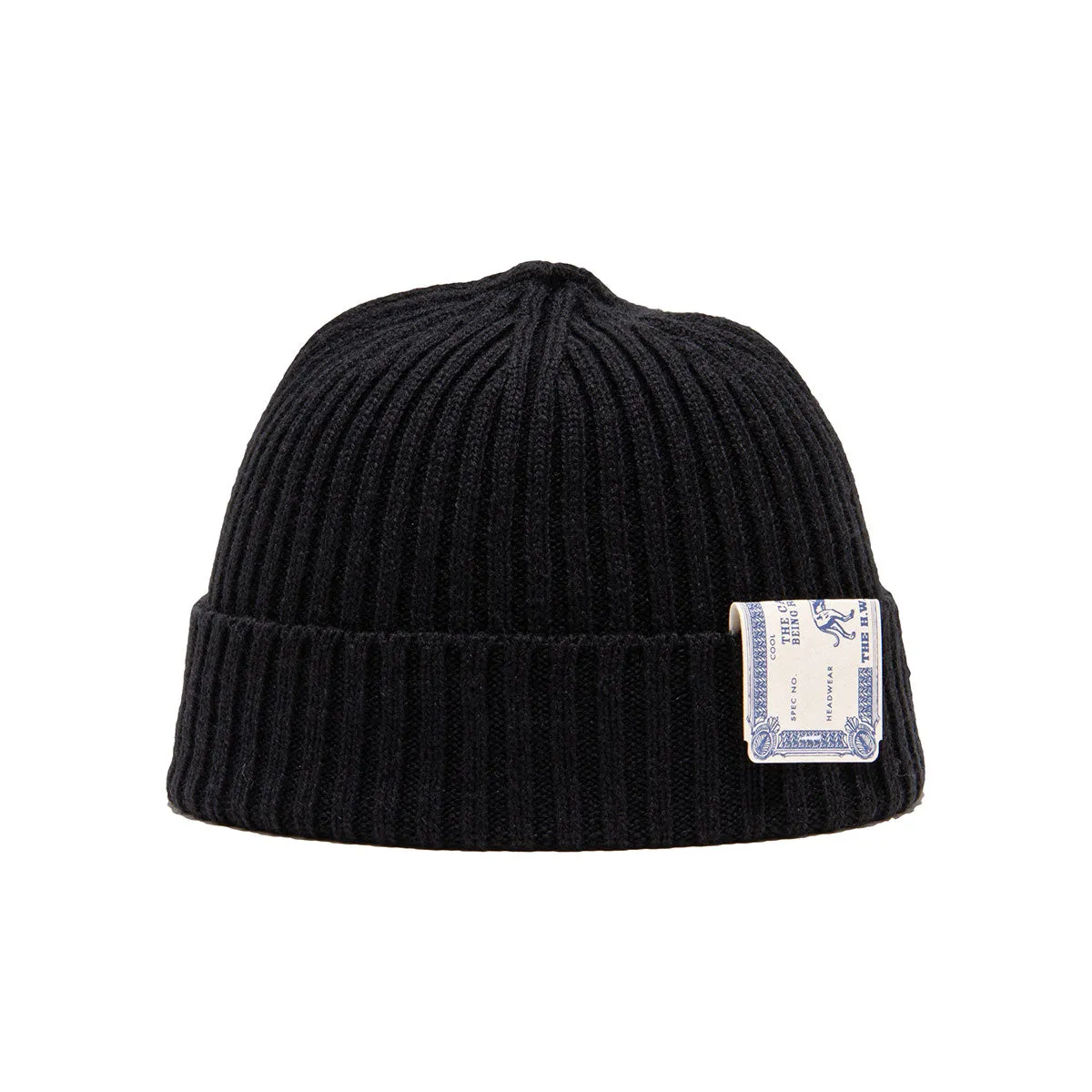 RIB SMART KNIT CAP - Black