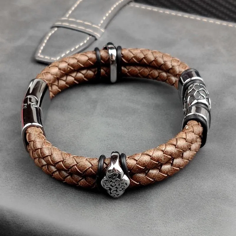 Rickard Nordic Braided Leather Bracelet