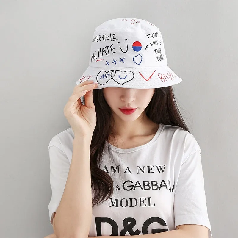 Summer Bucket Hats Print Foldable Fisherman Hat Woman Soft Beach Sun Fisherman Cap Man Fashion Soild Panama Bucket Hat