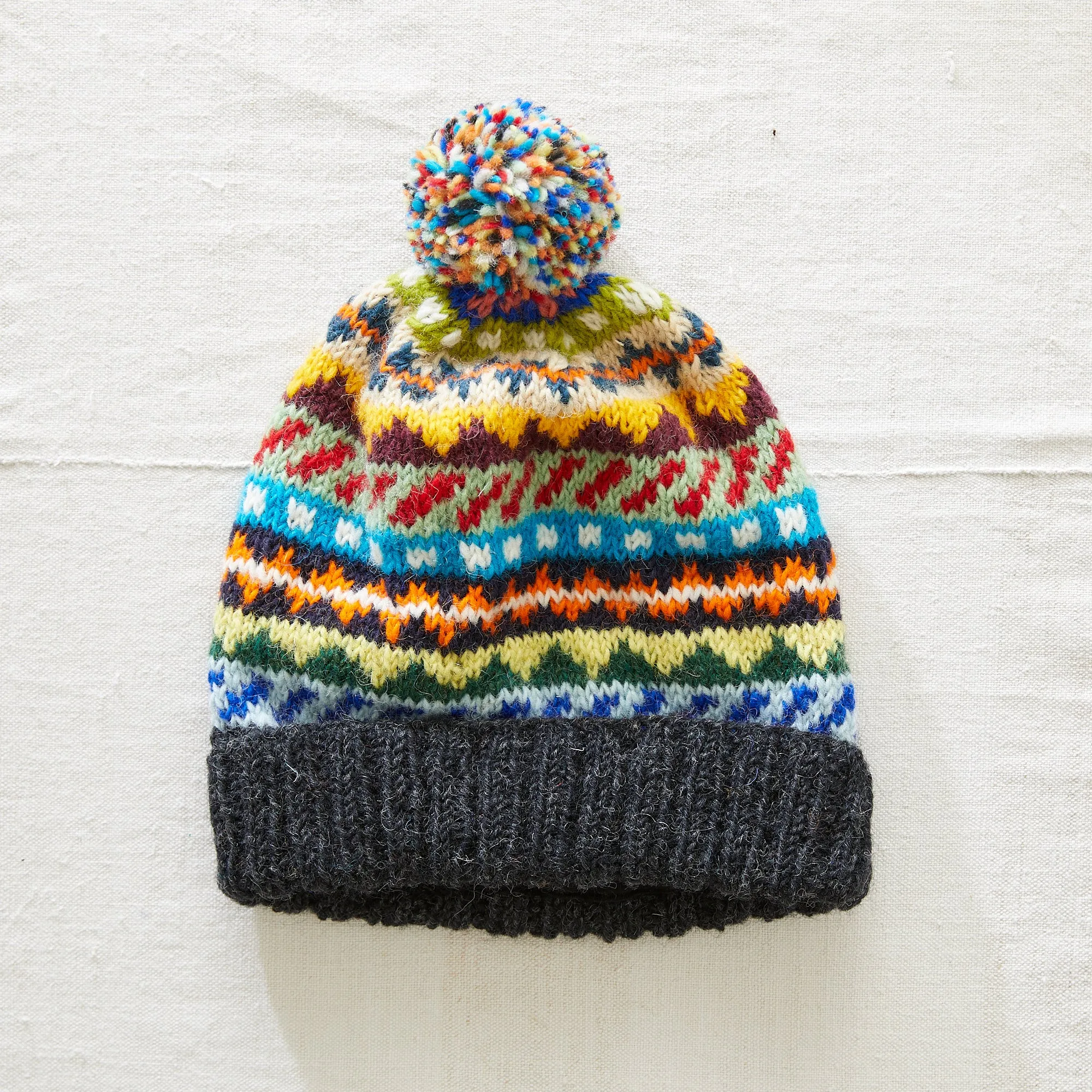 TAVAR Unisex Bobble Hat Lined Waste Wool (WS)