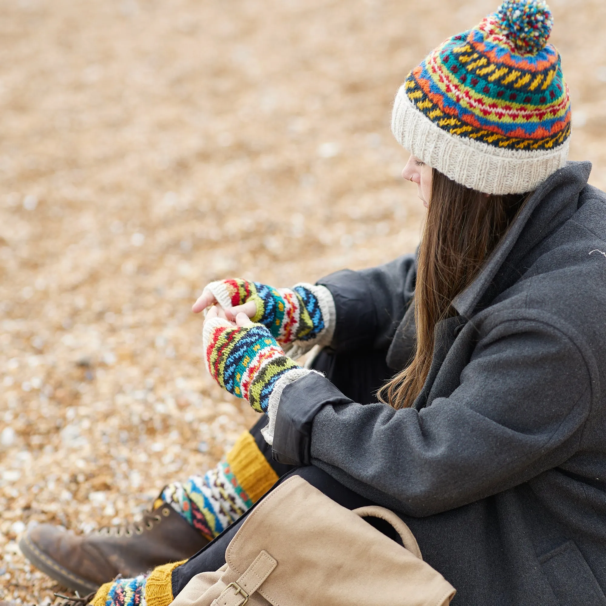 TAVAR Unisex Bobble Hat Lined Waste Wool (WS)